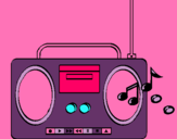 Dibujo Radio cassette 2 pintado por gotu