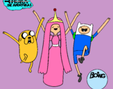 Dibujo Jake, Princesa Chicle y Finn pintado por perrii