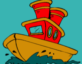 Dibujo Barco en el mar pintado por itan