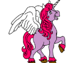 Dibujo Unicornio con alas pintado por pmnbv