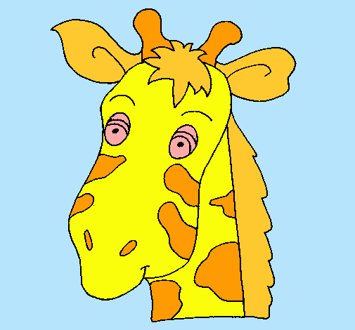 Dibujo Cara de jirafa pintado por miku1234