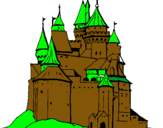 Dibujo Castillo medieval pintado por byron