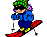 Dibujo Niño esquiando pintado por alip