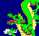 Dibujo Dragón japonés pintado por yuyuyu