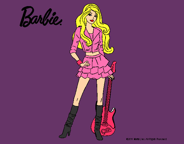 Dibujo Barbie rockera pintado por kityflu15