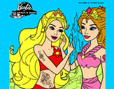 Dibujo Barbie se despiede de la reina sirena pintado por kityflu15