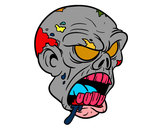 Dibujo Cabeza de zombi pintado por adrian_l
