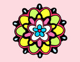 Dibujo Mándala con una flor pintado por uxi013