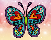 Dibujo Mandala mariposa pintado por auryn