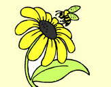 Dibujo Margarita con abeja pintado por Zervesita