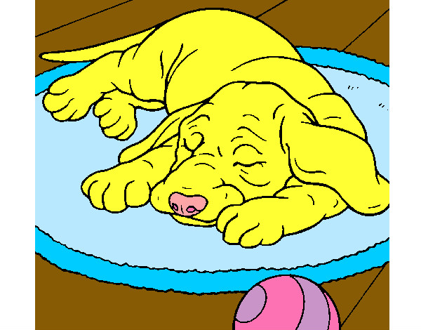 Dibujo Perro durmiendo pintado por lococo