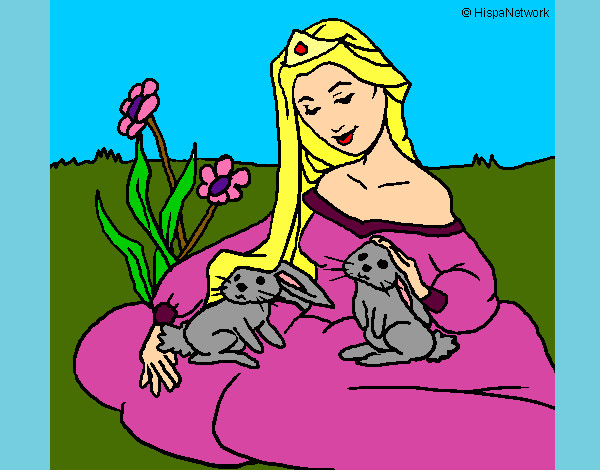 Dibujo Princesa del bosque pintado por Helga