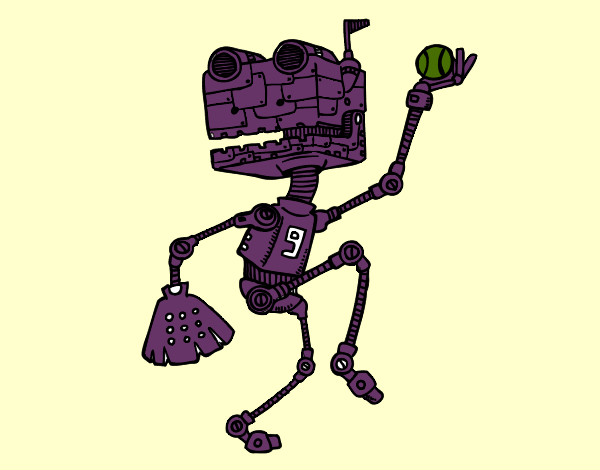 Robot jugando al béisbol