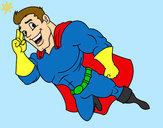 Dibujo Superhéroe volando pintado por DanyLongo