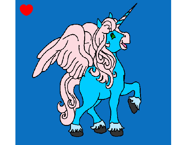 Dibujo Unicornio con alas pintado por lococo