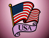 Dibujo Bandera de los Estados Unidos pintado por Laaaauraaa