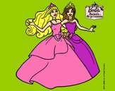 Dibujo Barbie y su amiga súper felices pintado por Natica 