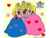 Dibujo Barbie y sus amigas princesas pintado por saraypaola