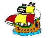Dibujo Barco pirata pintado por Silvio 