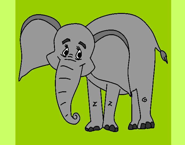 Dibujo Elefante feliz pintado por marga79