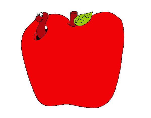 Dibujo Gusano en la fruta pintado por danna_5