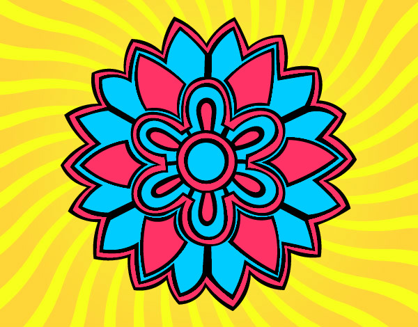 Dibujo Mándala con forma de flor weiss pintado por Laaaauraaa