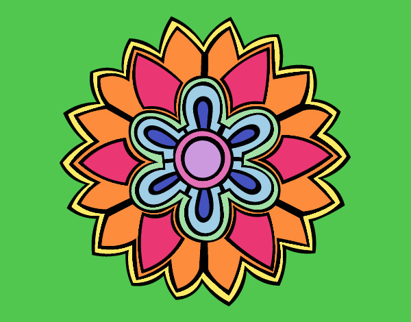 Dibujo Mándala con forma de flor weiss pintado por Zairita