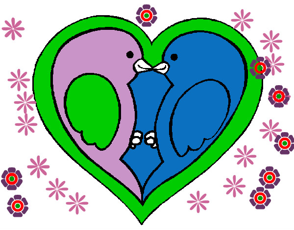 Dibujo Pajaritos enamorados pintado por vaneabiga1