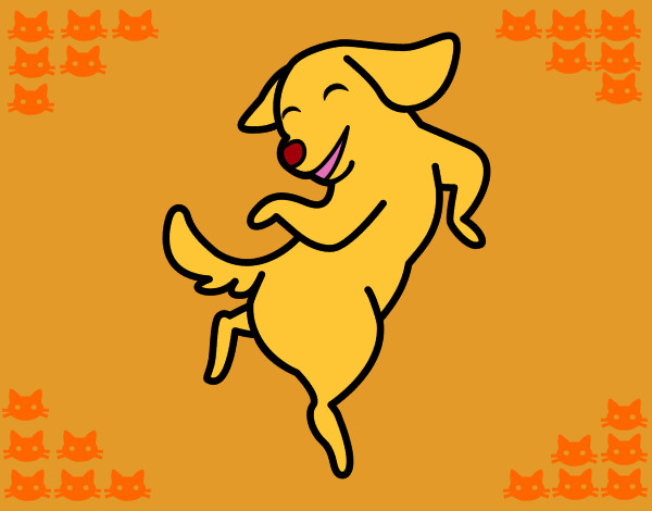 Dibujo Perro saltando pintado por Lulin