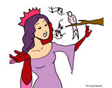 Dibujo Princesa cantando pintado por tacha