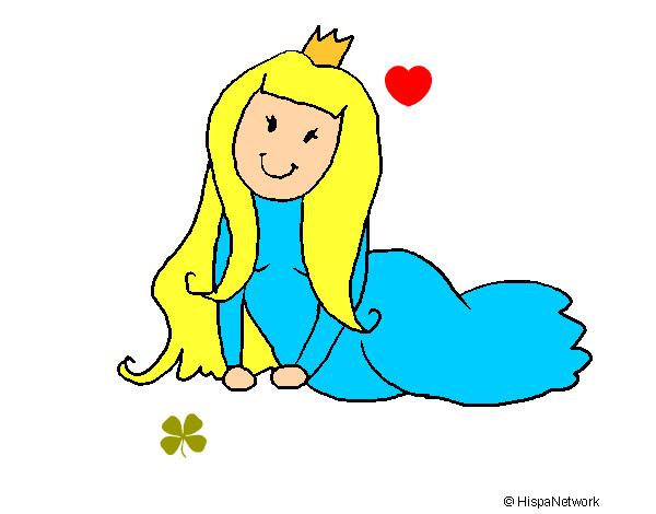 Dibujo Princesa contenta pintado por Laaaauraaa