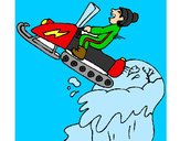 Dibujo Salto con moto de nieve pintado por edar