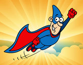 Dibujo Súper héroe volando pintado por antolakim