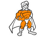 Dibujo Superhéroe musculado pintado por edar
