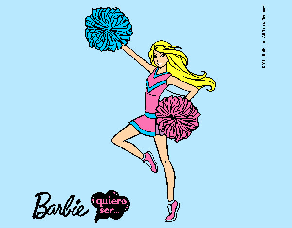Dibujo Barbie animadora pintado por larah2ogm