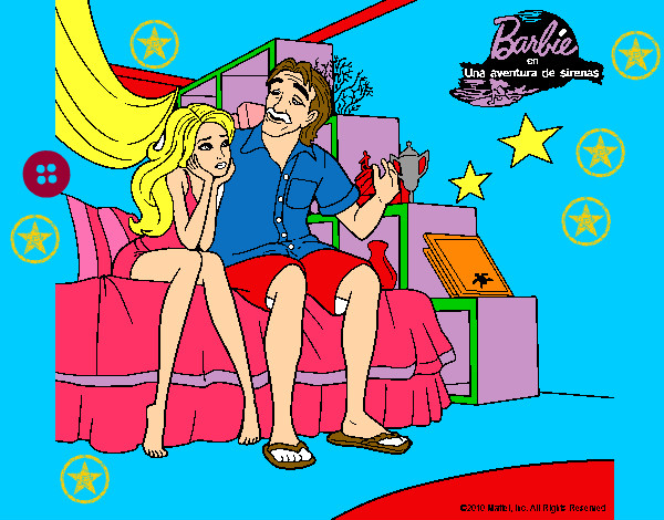 Dibujo Barbie con su padre pintado por luquitac8