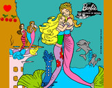 Dibujo Barbie sirena y la reina sirena pintado por fernyketin