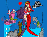 Dibujo Barbie sirena y la reina sirena pintado por juditemza