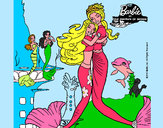 Dibujo Barbie sirena y la reina sirena pintado por kopada