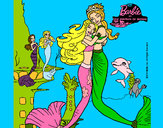 Dibujo Barbie sirena y la reina sirena pintado por larah2ogm