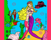 Dibujo Barbie sirena y la reina sirena pintado por Laurita1