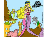 Dibujo Barbie sirena y la reina sirena pintado por mel_