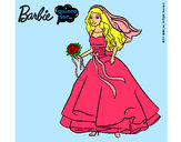 Dibujo Barbie vestida de novia pintado por soledad28