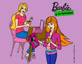 Dibujo Barbie y su hermana merendando pintado por Sara_Ionel