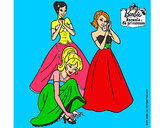 Dibujo Barbie y sus amigas vestidas de gala pintado por urpi