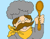 Dibujo Chef con bigote pintado por VALERIALIN
