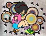 Dibujo Chica EMO pintado por popada
