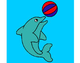 Dibujo Delfín jugando con una pelota pintado por antitto