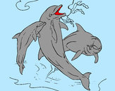 Dibujo Delfines jugando pintado por Alyy