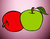 Dibujo Dos manzanas pintado por mgly